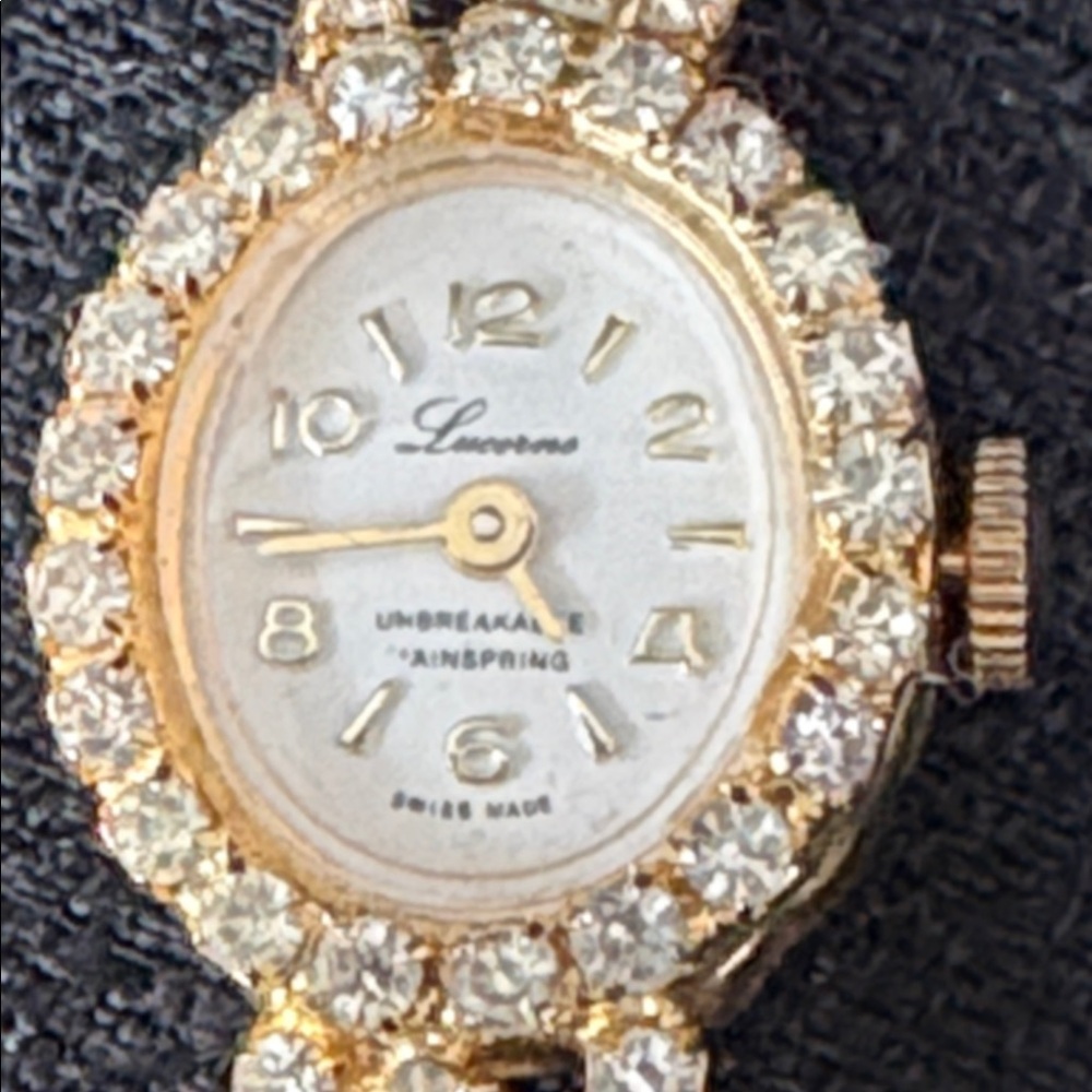 Vintage Lucerne rhinestone watch